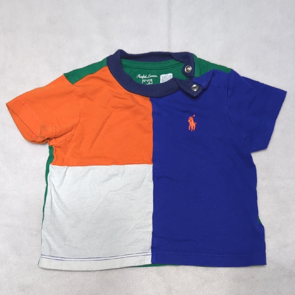 Polo Ralph Lauren Kids Color Blocked Cotton Jersey Tee Baby Size 3 Months